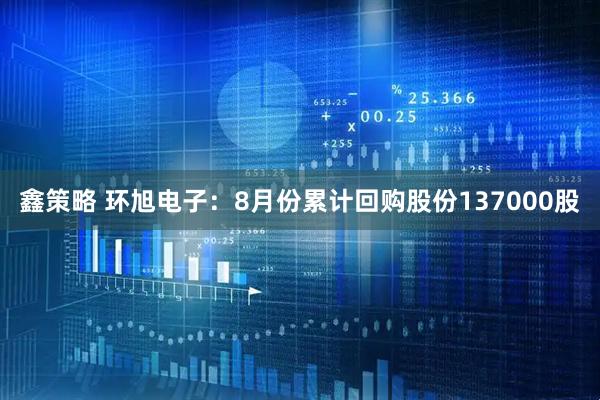 鑫策略 环旭电子：8月份累计回购股份137000股